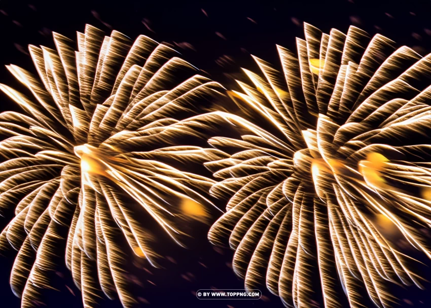 Brilliant Fireworks Illuminating The Darkness PNG Transparent Background