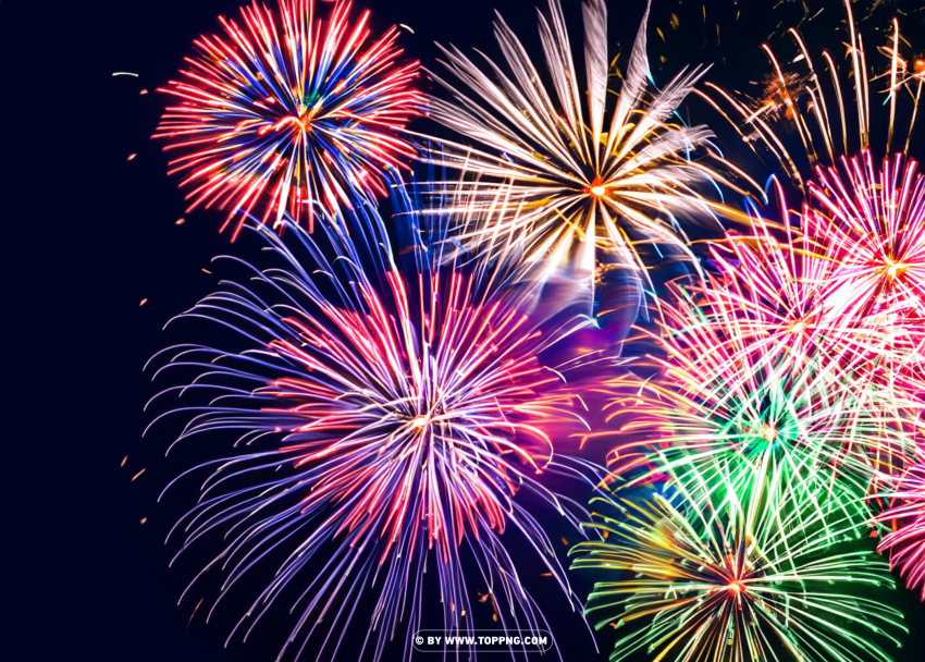 Brilliant Night Sky Hd Firework With Dazzling Colors PNG Transparent Background