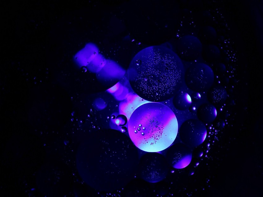 Bubbles Air Circles Structure Purple Background