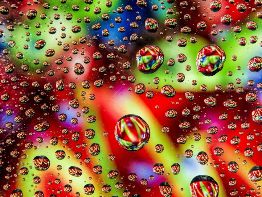 bubbles, drops, colorful, liquid, surface