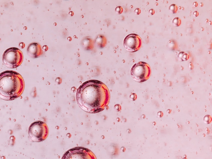 Bubbles Liquid Macro Pink Background