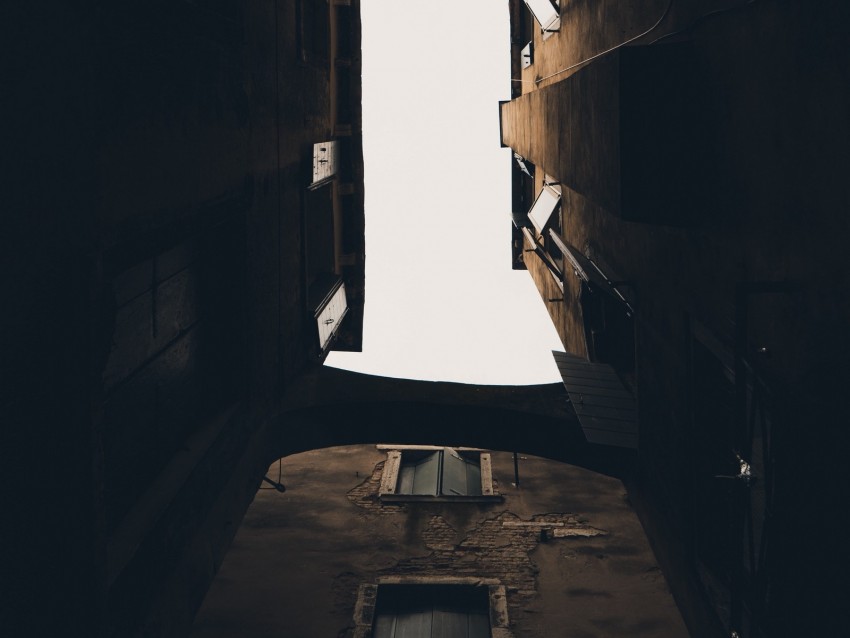 building, architecture, dark, walls, sky