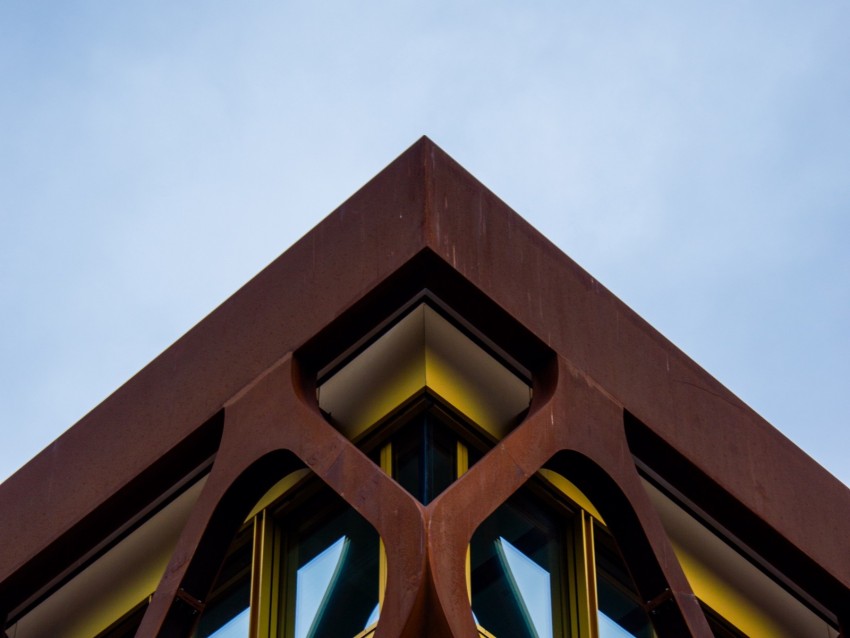 building, facade, architecture, corner, grid, windows