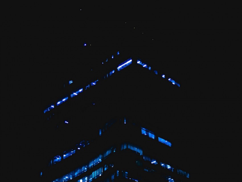 building, night, architecture, windows, light