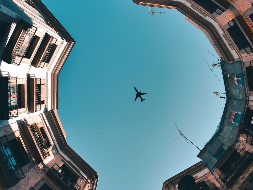 building, sky, plane, architecture, facades