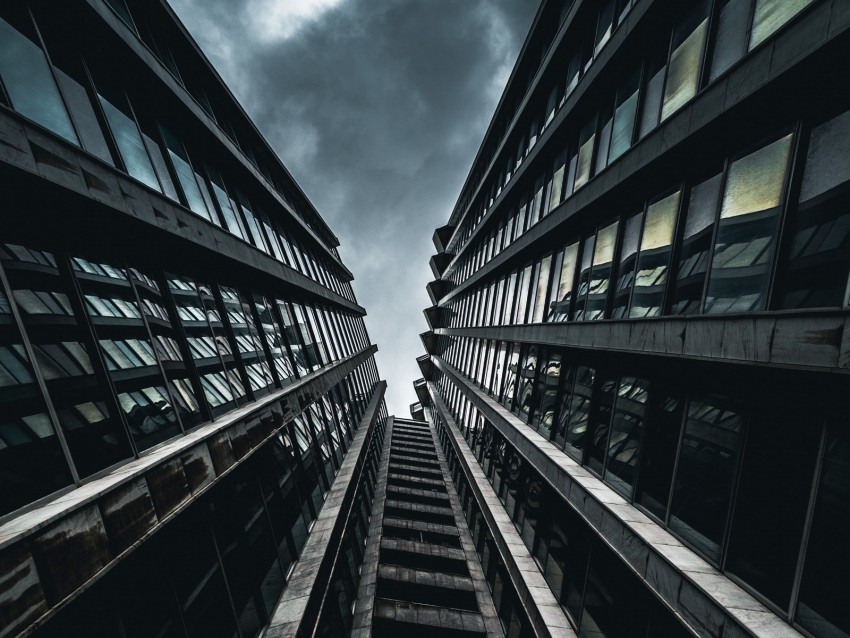 Building View From Below Architecture Cloudy Sky Background