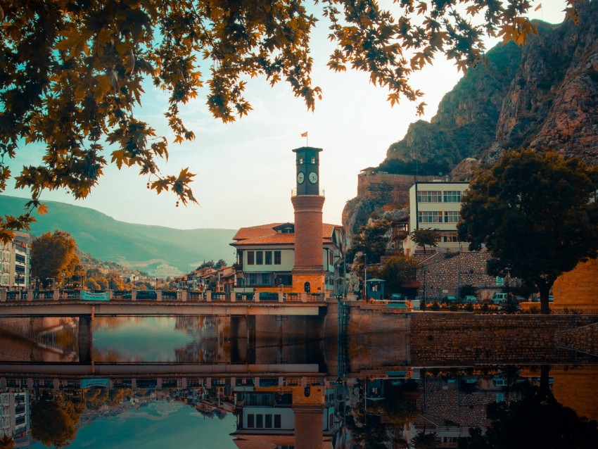 buildings, architecture, river, promenade, city