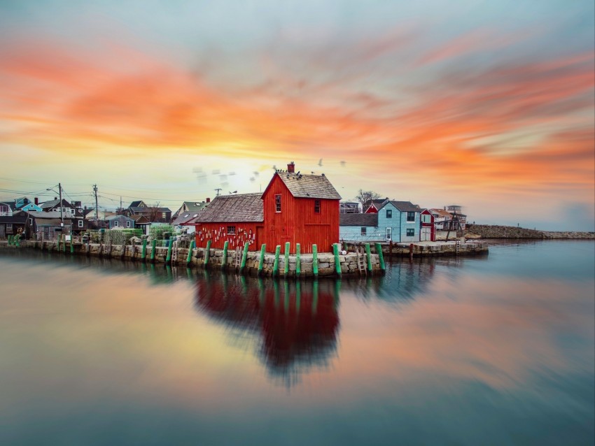 Buildings Sea Coast Architecture Town Background