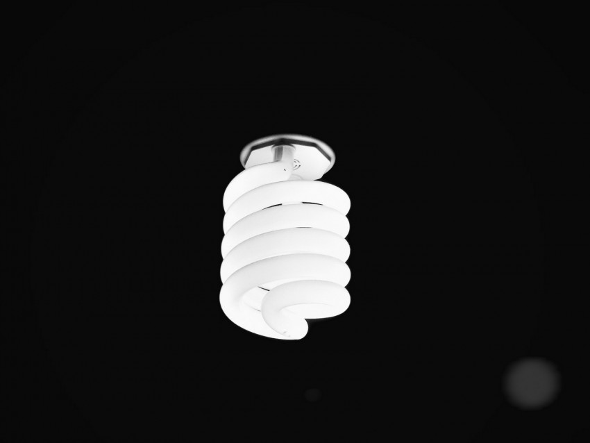 Bulb Spiral Bw Lighting Electricity Background