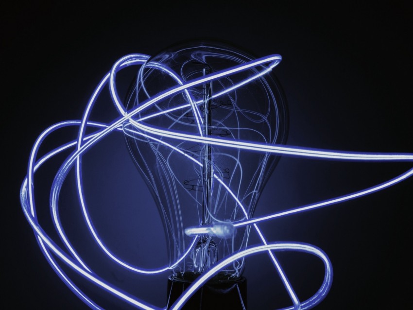 bulb, thread, glow, luminescence, tangled