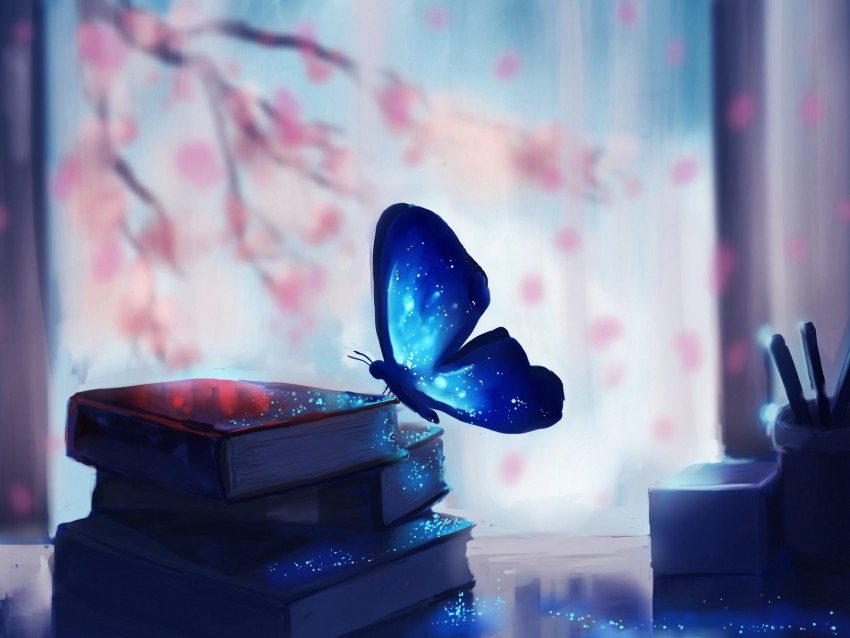 Butterfly Books Art Glare Magic Background