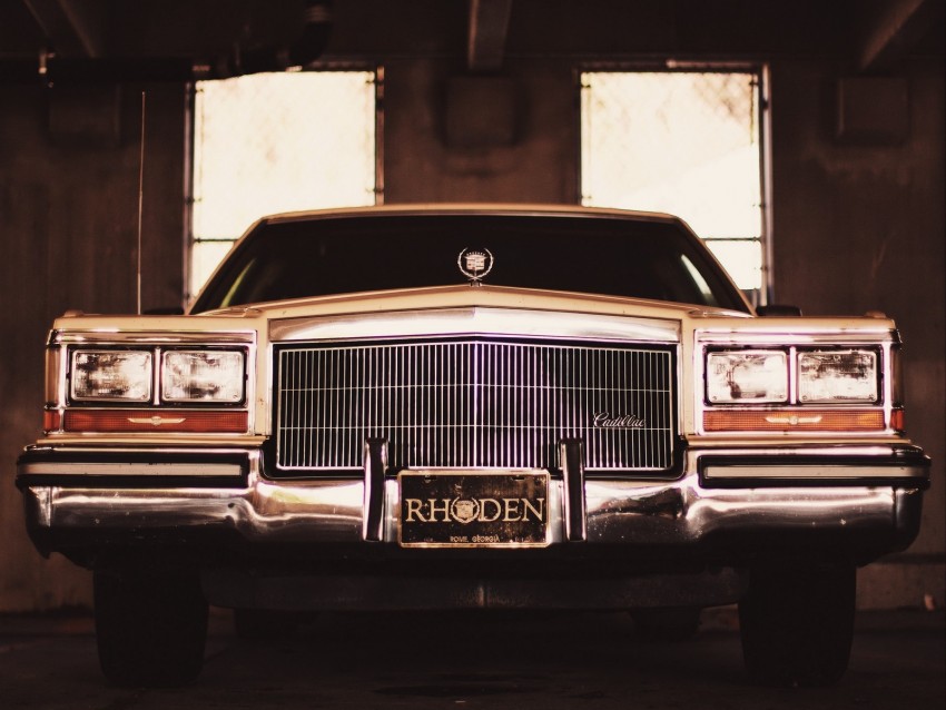 Cadillac Brougham Cadillac Front View Headlights Bumper Background