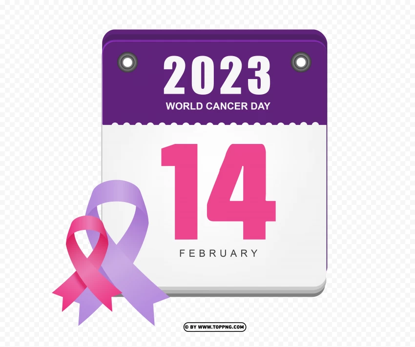 Calendar February 4 2023 World Cancer Day Design PNG Transparent Background