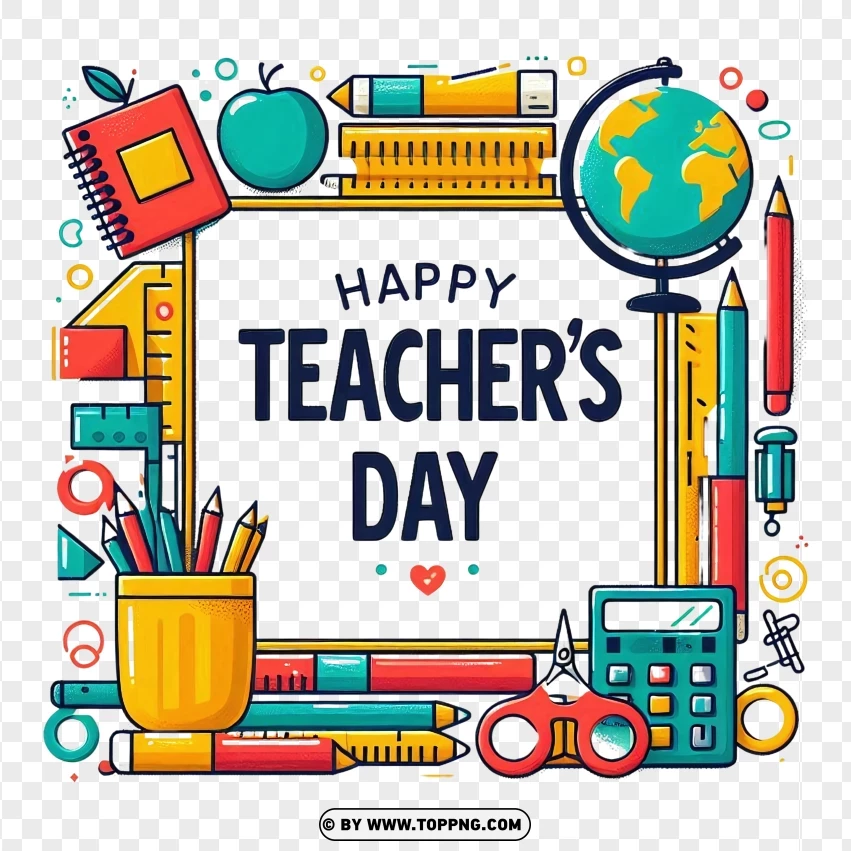 Calligraphy Happy Teachers Day Picture PNG Transparent Background