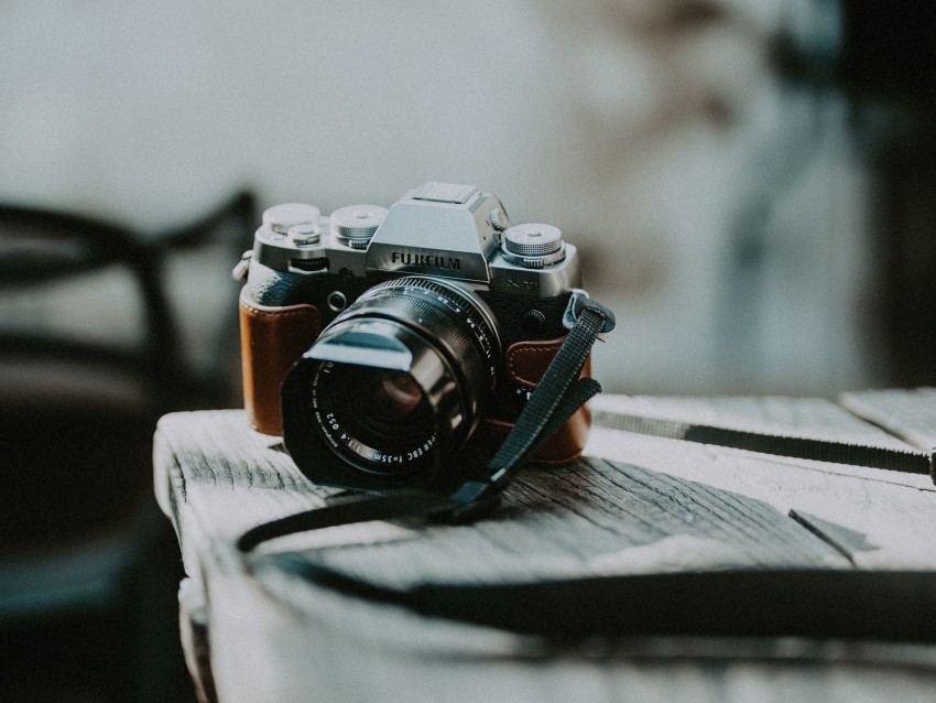 Camera Lens Shooting Table Blur Background