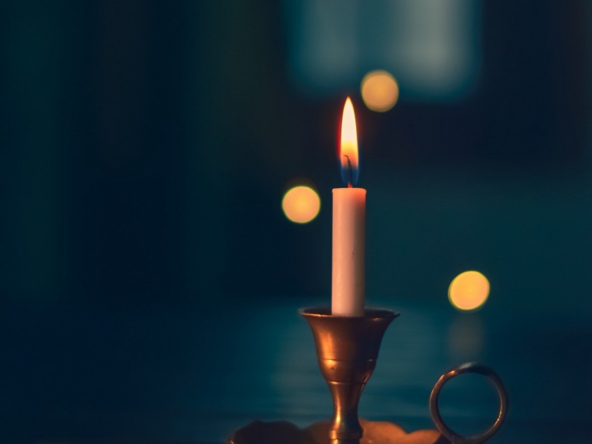 Candle Candlestick Wax Wick Fire Blur Background