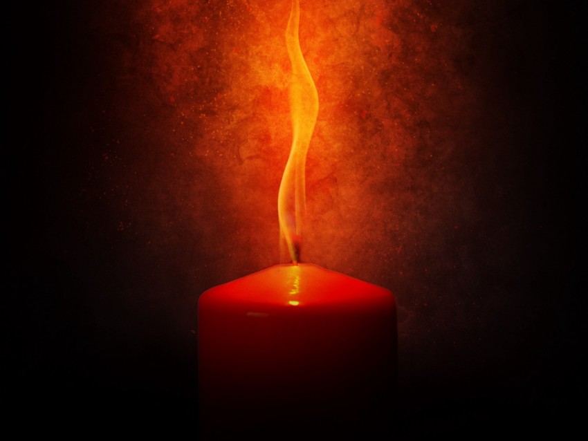 Candle Fire Burn Flame Dark Background