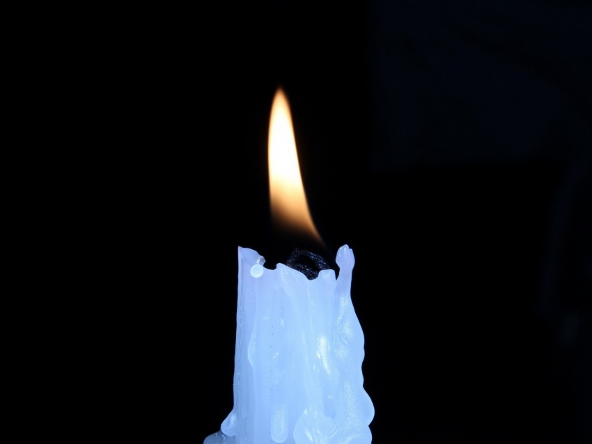 Candle Fire Burn White Wax Background