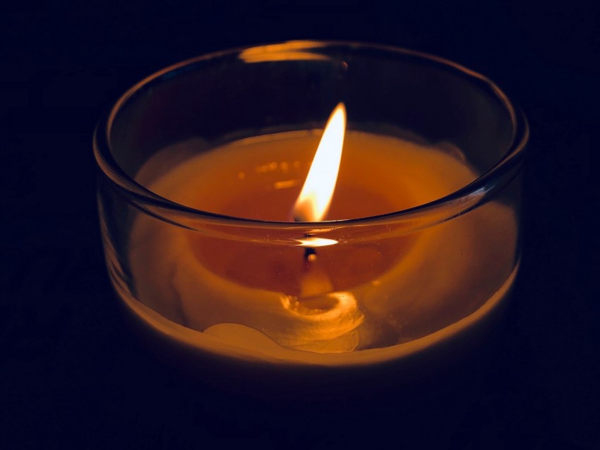 candle, glass, fire, wick, burn, dark