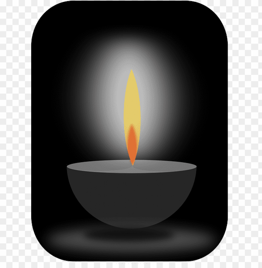 candle, flame, light, dark, black bowl, illumination, serenity