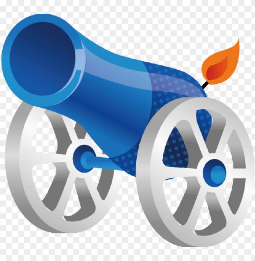 Colorful cannon with a flame, symbolizing action and creativity PNG