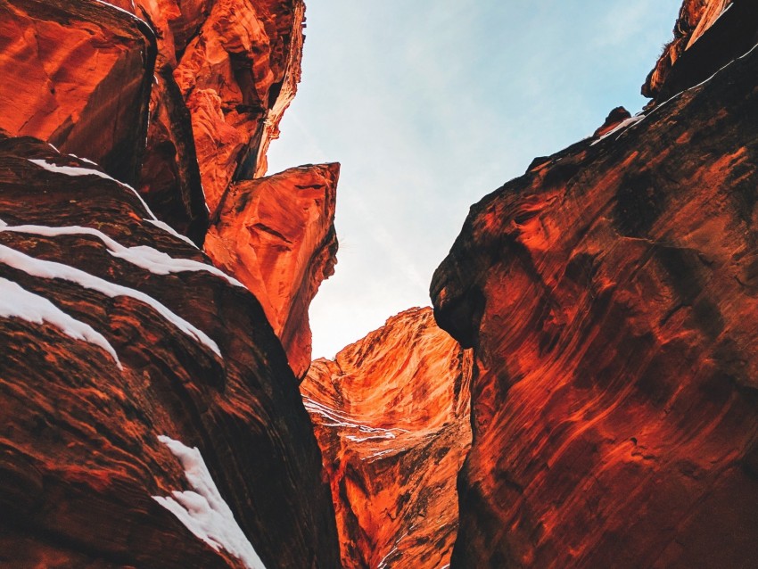 canyon, layers, sky, mountains