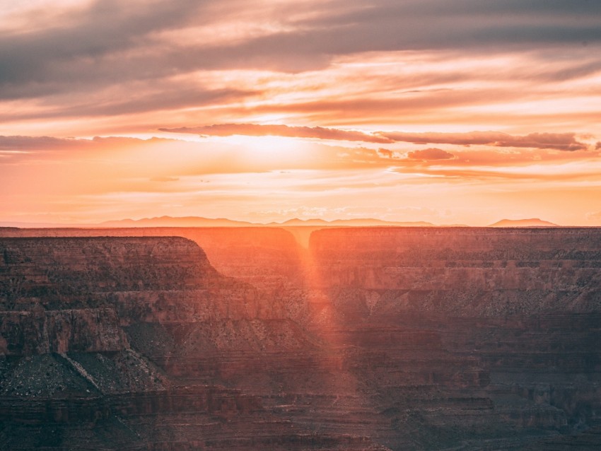 canyon, sunrise, sunshine, clouds, landscape