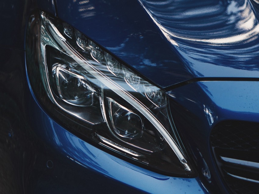 Car Blue Headlight Optics Background