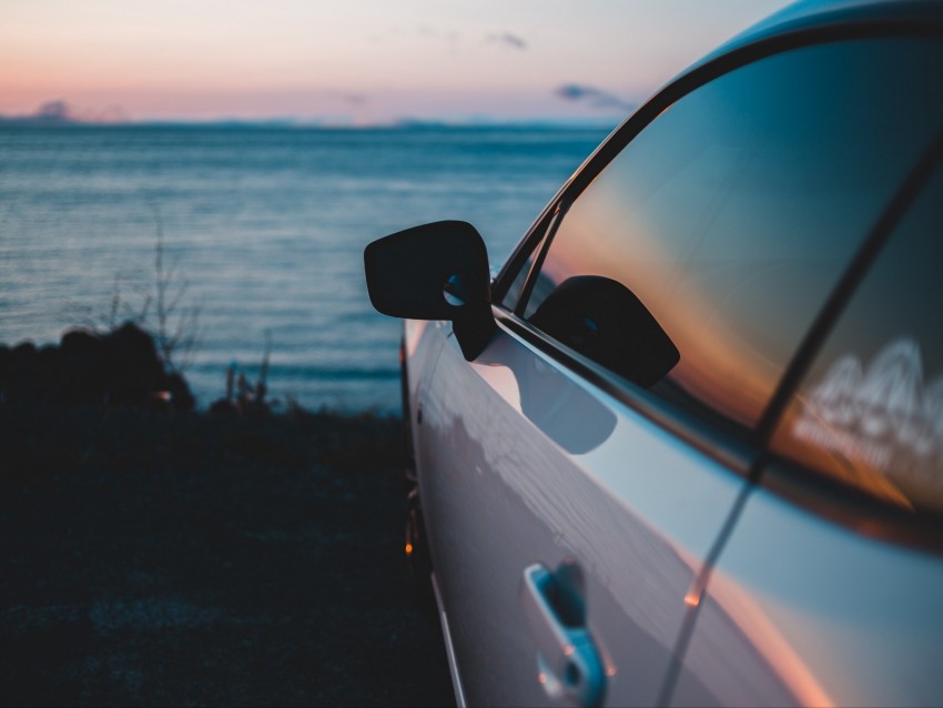 car, gray, side view, mirror, door