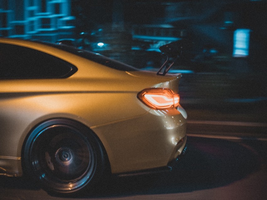 car, lantern, backlight, road, movement, speed