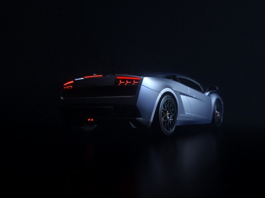 Car Sportscar Dark Rear View Backlight Background