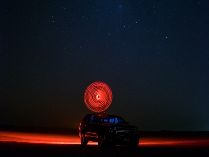 Car Starry Sky Night Light Circle Background