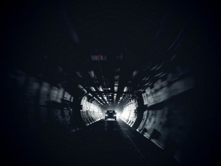 car, tunnel, movement, light