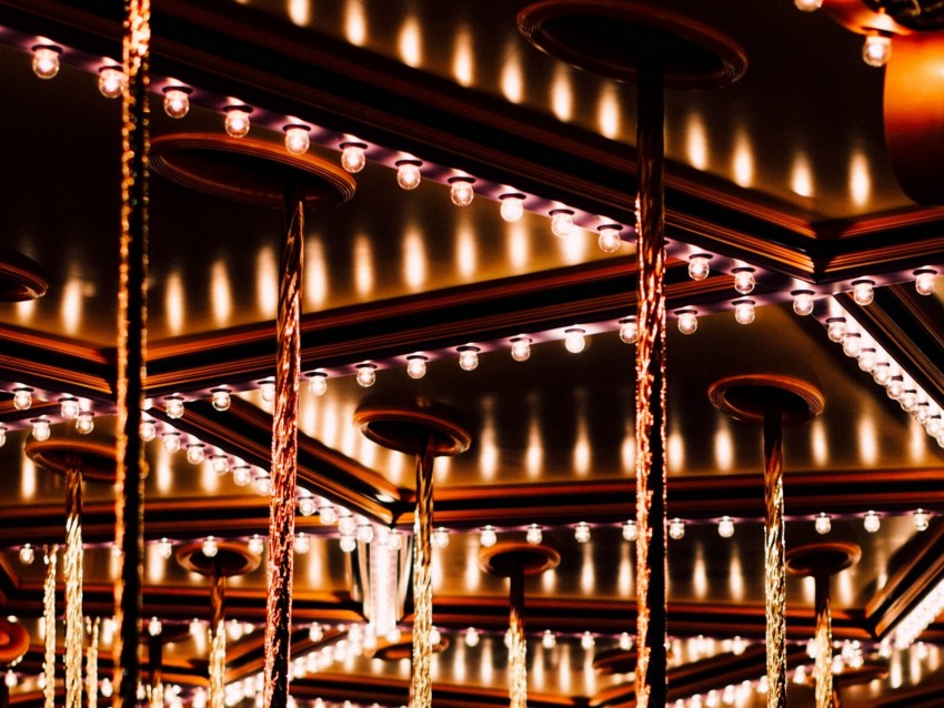 carousel, bulbs, lights, lighting