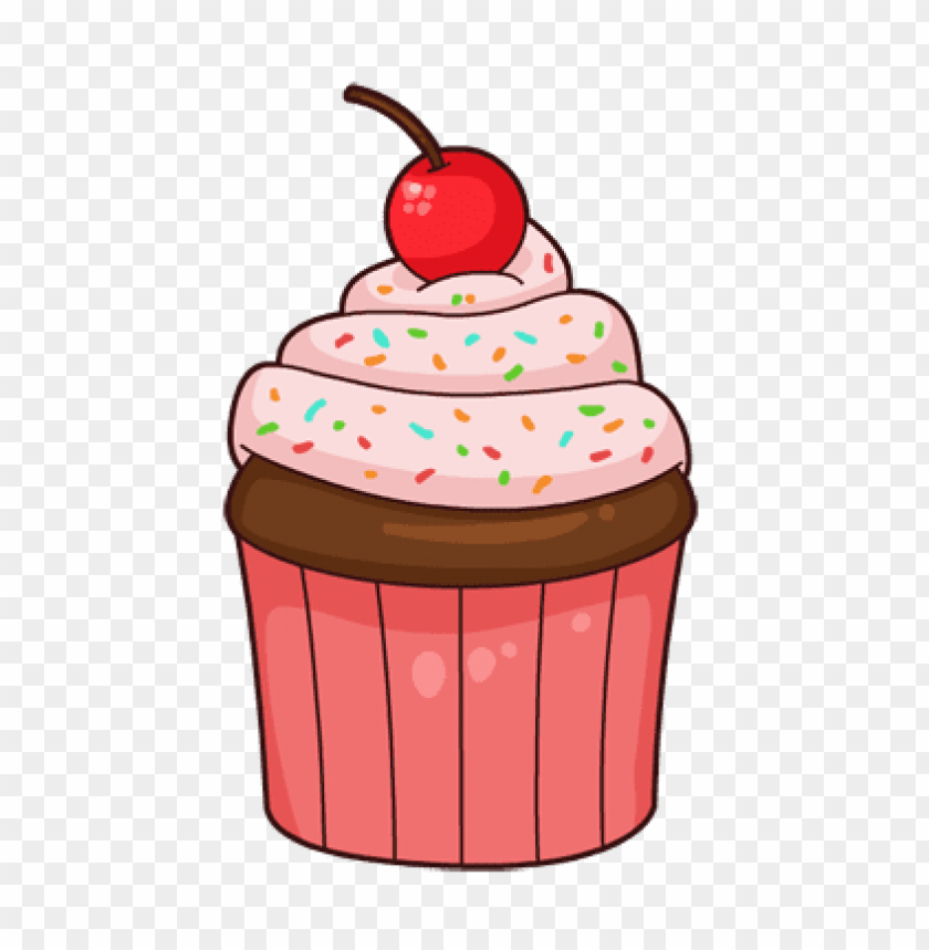 food, cake, cartoon cupcake pink, 