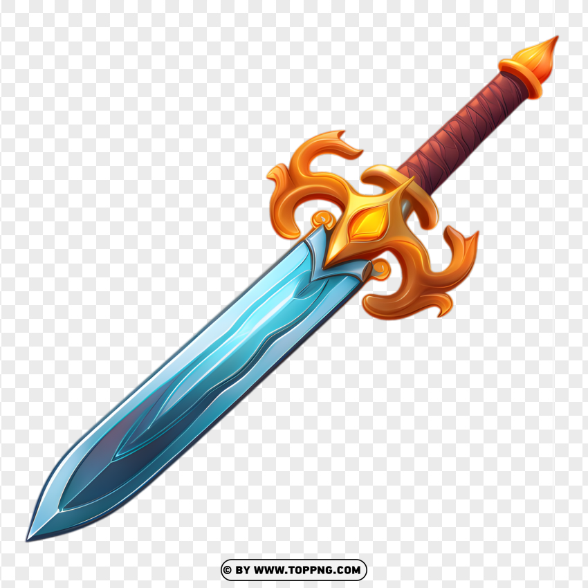 Cartoon Sword 3D model Png Image