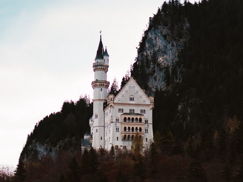 Castle Mountain Forest Architecture Ancient Background