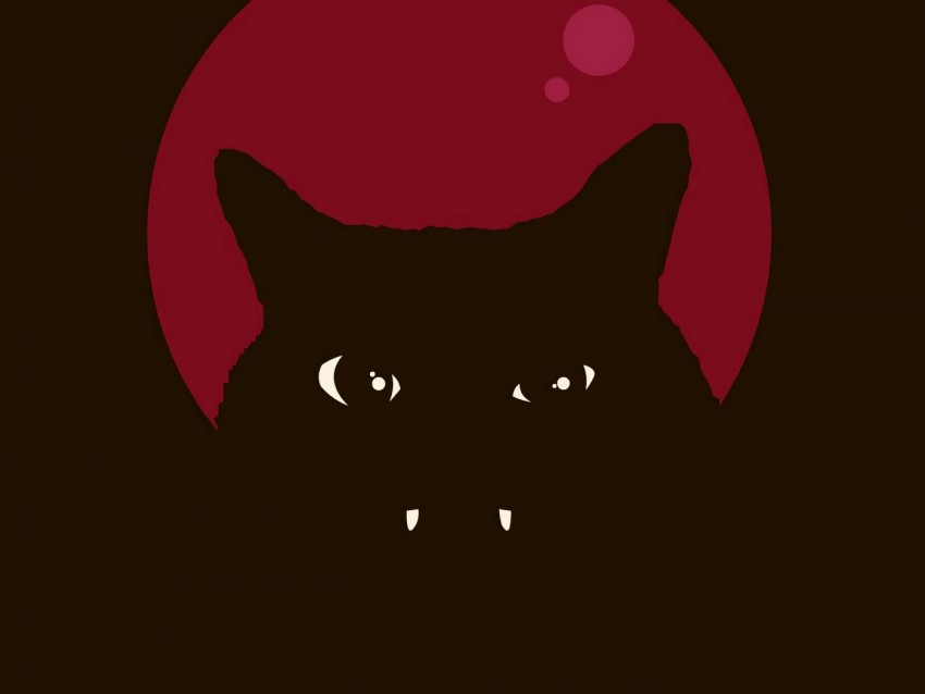 Cat Fangs Dark Art Vector Background