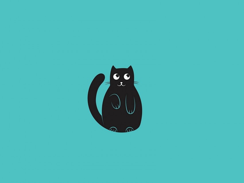 Cat Funny Art Vector Minimalism Background