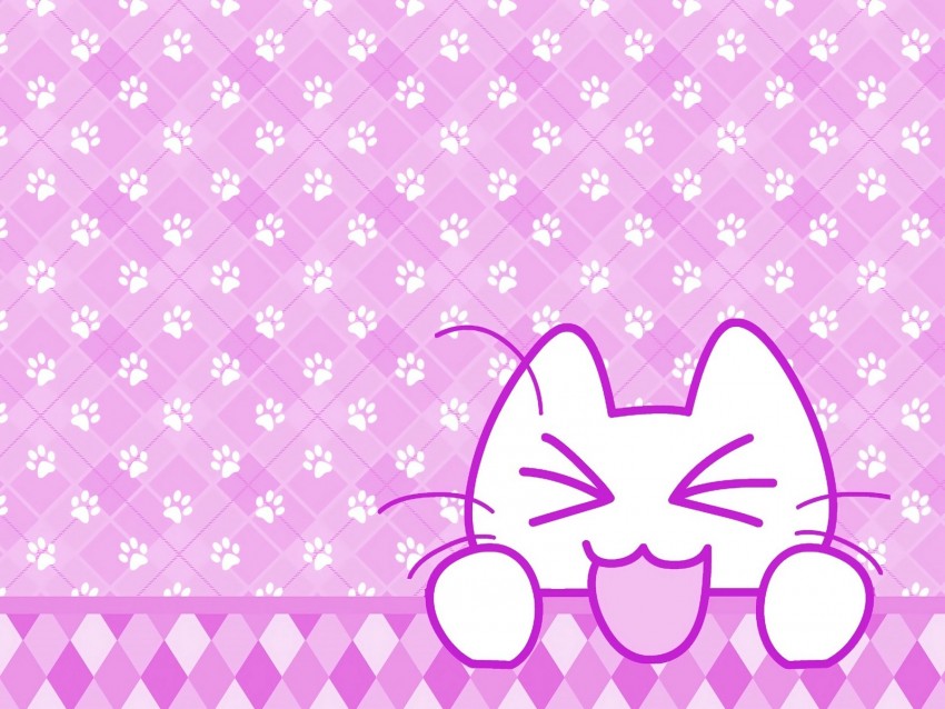 Cat Protruding Tongue Funny Art Vector Background