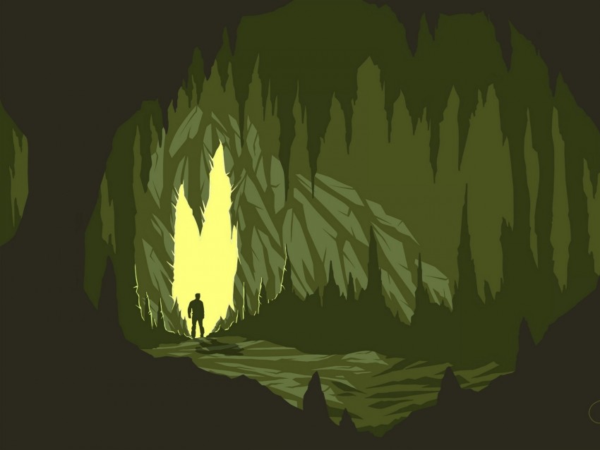 Cave Silhouette Art Vector Dark Background