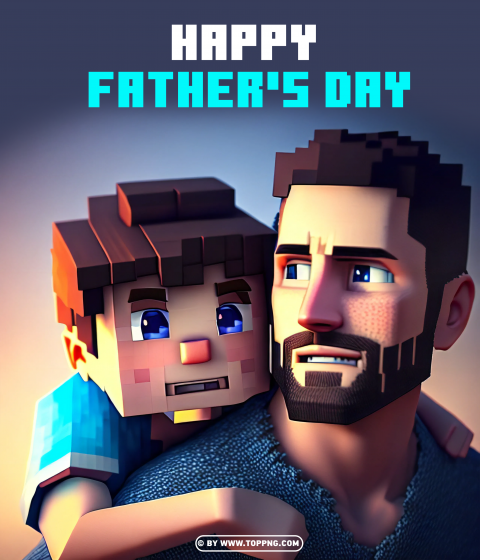 Celebrate Fathers Day With A Minecraft Themed Poster PNG Transparent Background