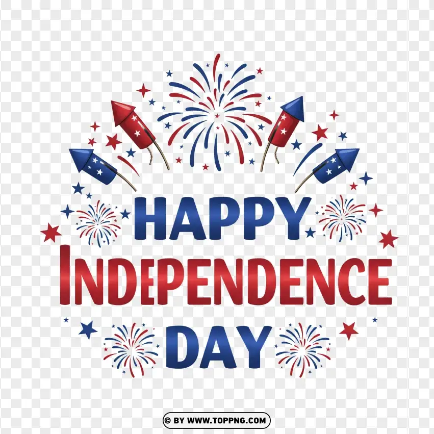 Happy Independence Day With Patriotic Colors PNG Transparent Background