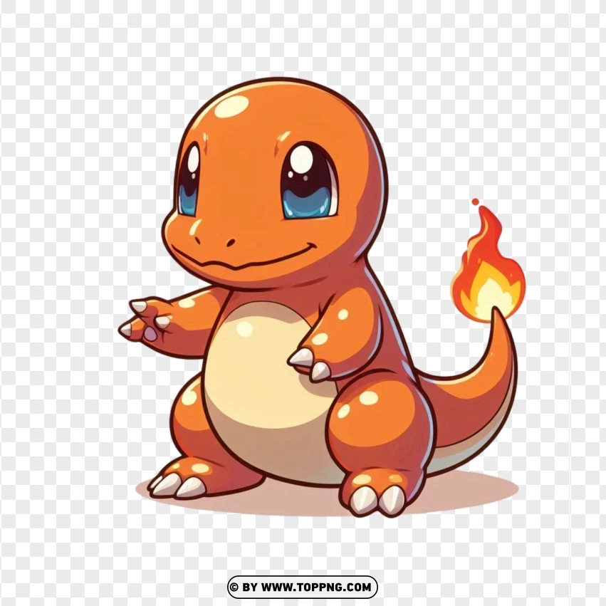 Charmander Character With A Fiery Tail From The Pokémon Cartoon PNG Transparent Background