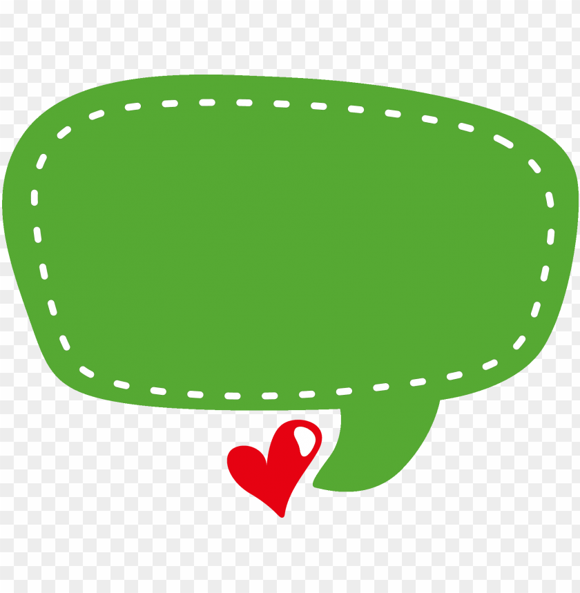 speech bubble, green color, heart shape, text area, cartoon style, graphic design, communication