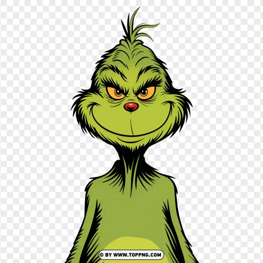 Classic Grinch With Cheerful Look PNG Transparent Background