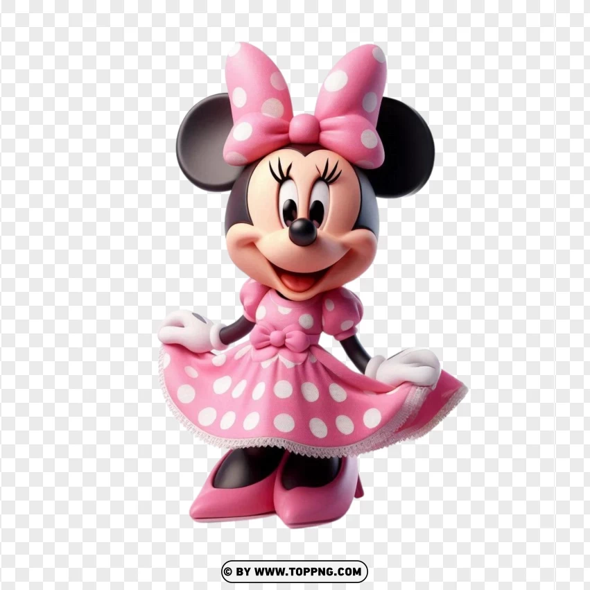 Cheerful Minnie Mouse PNG Transparent Background