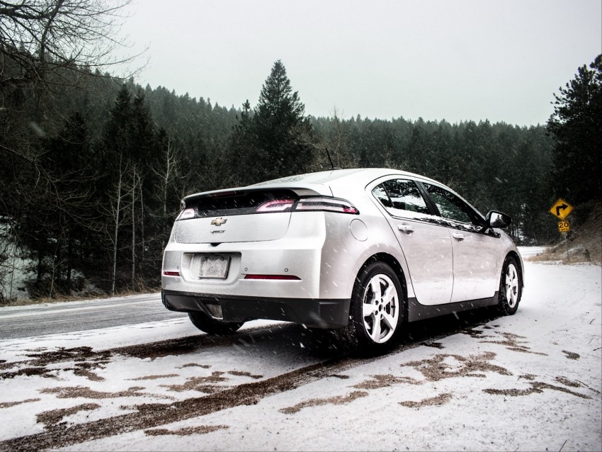 Chevrolet Volt Chevrolet Snowfall Side View Snow Background