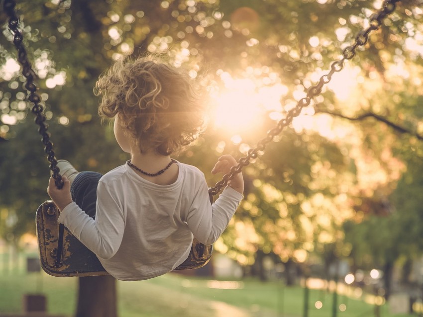 Child Swing Sun Sunlight Summer Background