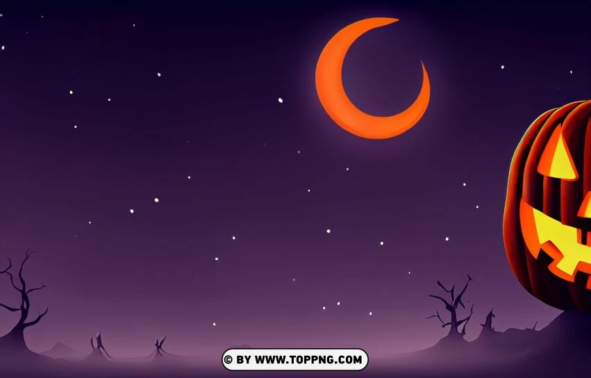 Chilling Halloween Night Landscape Vector PNG Transparent Background